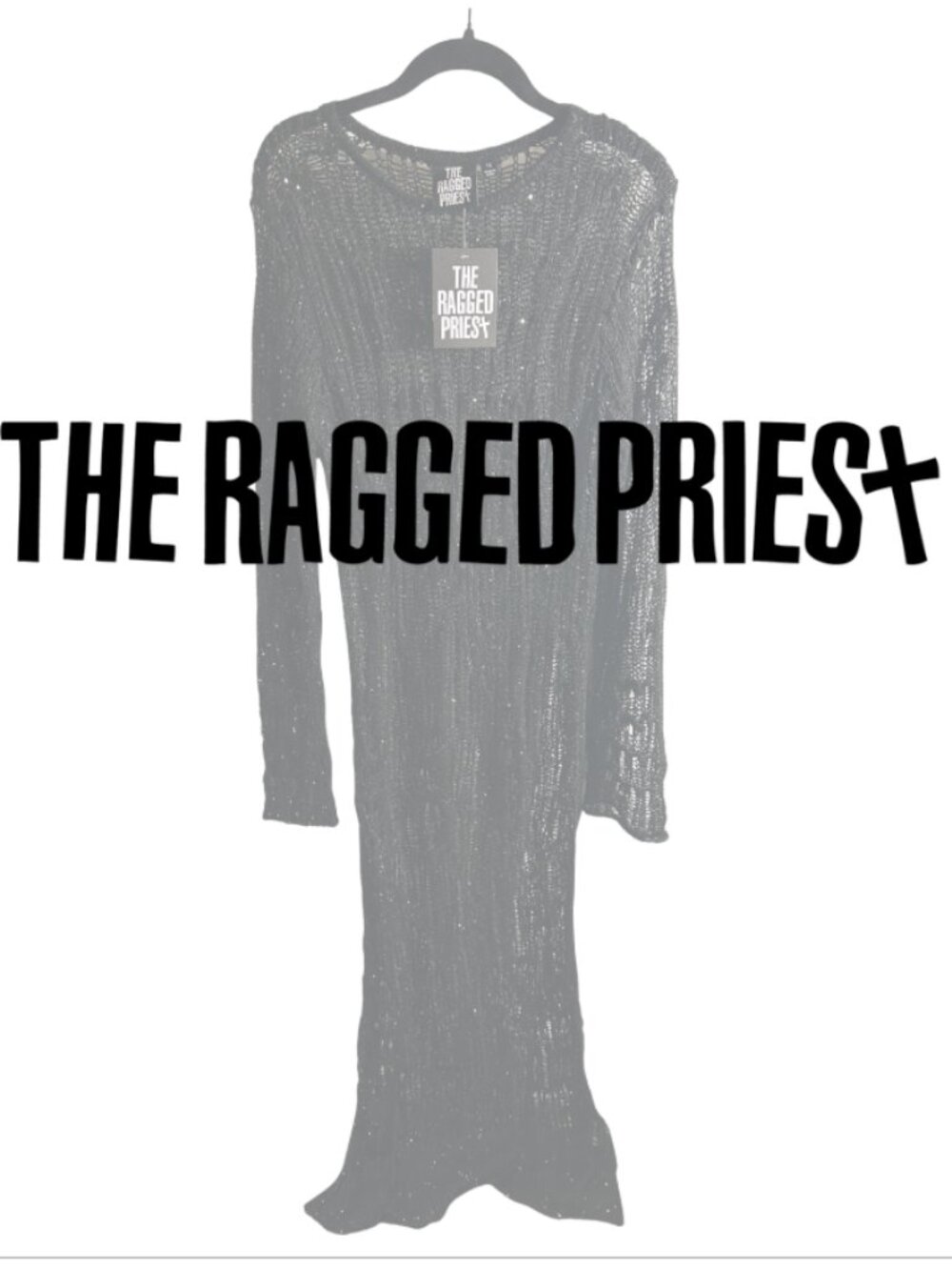 The Ragged Priest Black Knit Maxi Sweater Dress NWT | Grunge Goth Y2K
